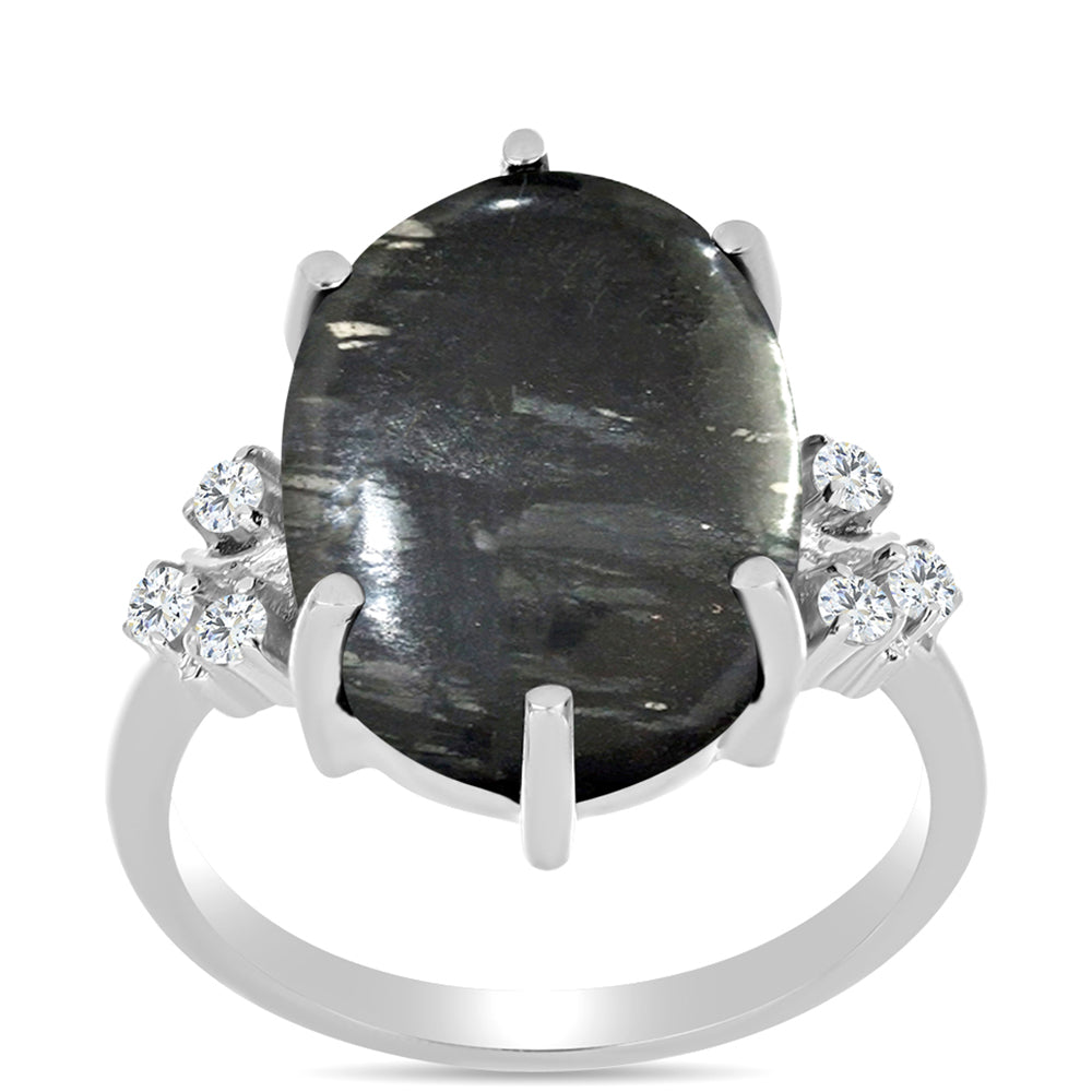 Ezüst Gyűrű Picasso Jáspissal és Fehér Topázzal 3 