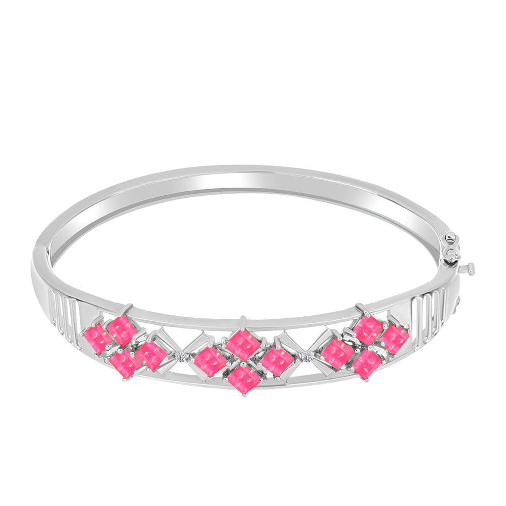 Ezüst Karperec Rózsaszínű Opállal és Fehér Topázzal