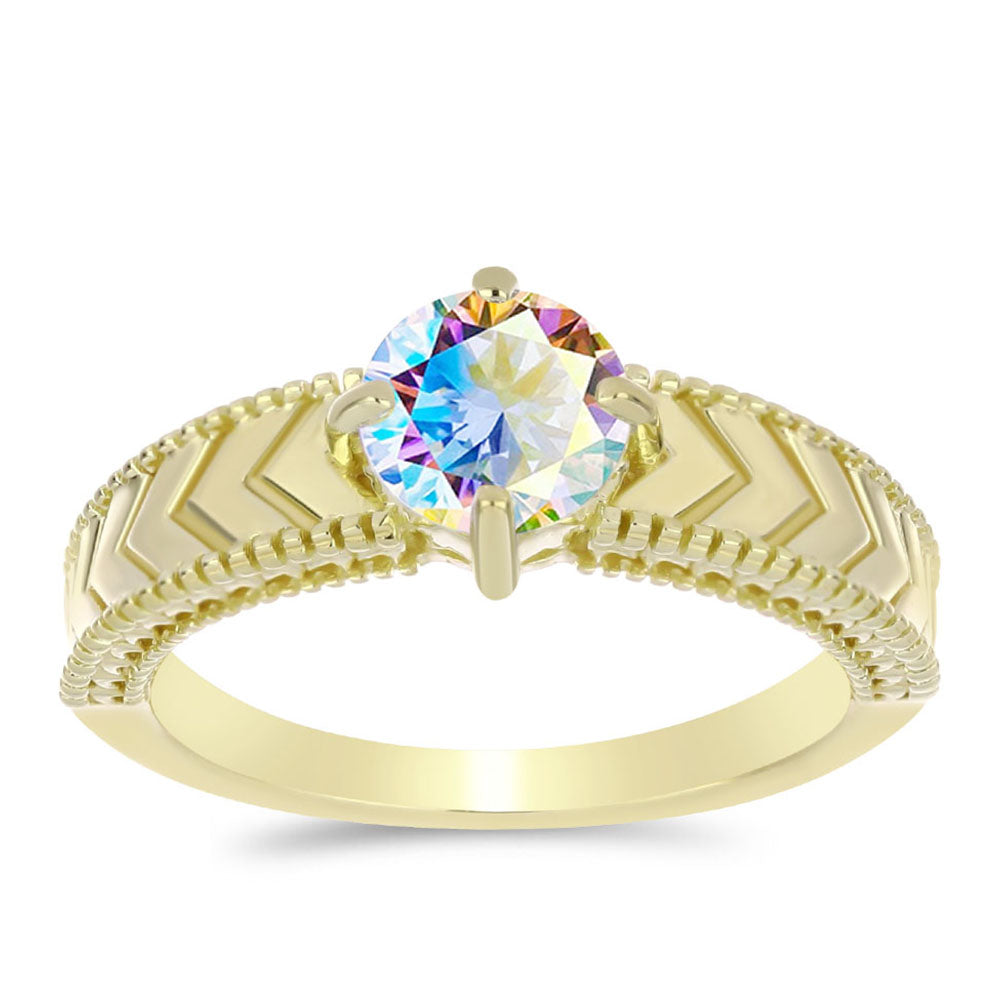 Arannyal Bevont Ezüst Gyűrű Jég Moissanite-tel 3 