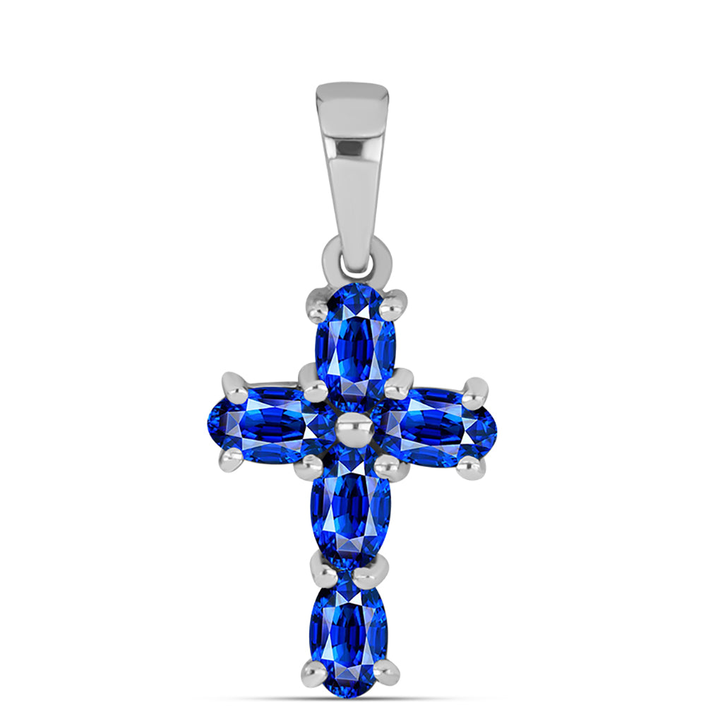Kereszt Ezüst Szett Ausztrál Kék Zafírral ( Fülbevaló+Gyűrű+Medál ) 4 