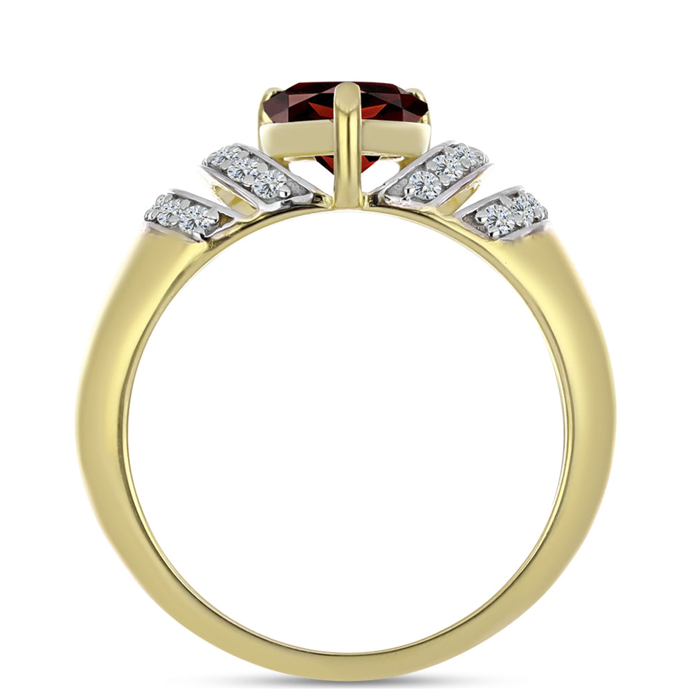 Arannyal Bevont Ezüst Gyűrű Barton Gránáttal és Fehér Topázzal 2 