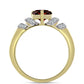Arannyal Bevont Ezüst Gyűrű Barton Gránáttal és Fehér Topázzal