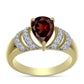 Arannyal Bevont Ezüst Gyűrű Barton Gránáttal és Fehér Topázzal