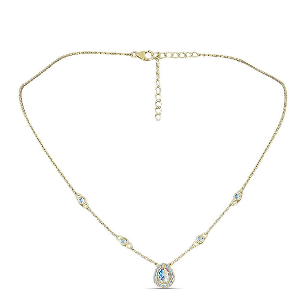 Arannyal Bevont Ezüst Nyaklánc Jég Moissanite-tel 1 