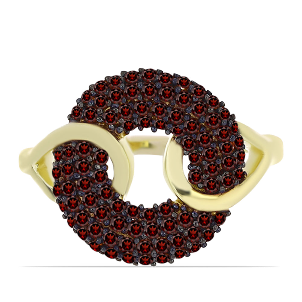 Arannyal Bevont Ezüst Gyűrű Barton Gránáttal 1 