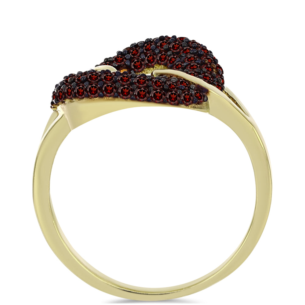 Arannyal Bevont Ezüst Gyűrű Barton Gránáttal 2 