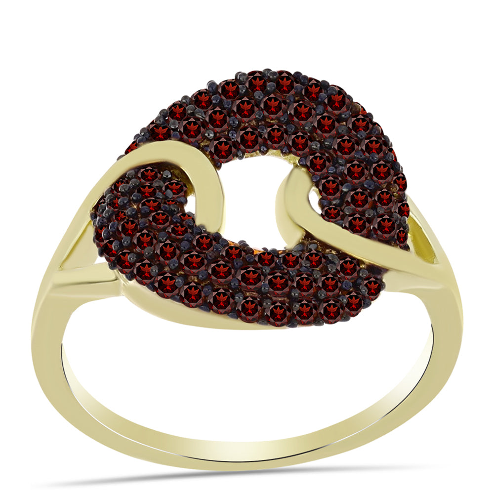 Arannyal Bevont Ezüst Gyűrű Barton Gránáttal 3 