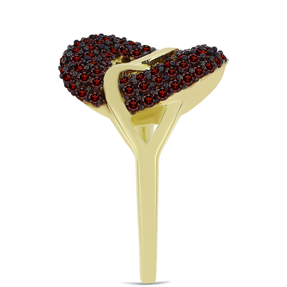 Arannyal Bevont Ezüst Gyűrű Barton Gránáttal 4 