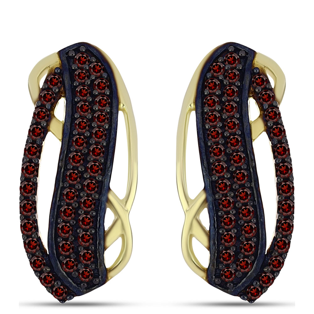 Arannyal Bevont Ezüst Fülbevaló Barton Gránáttal 1 