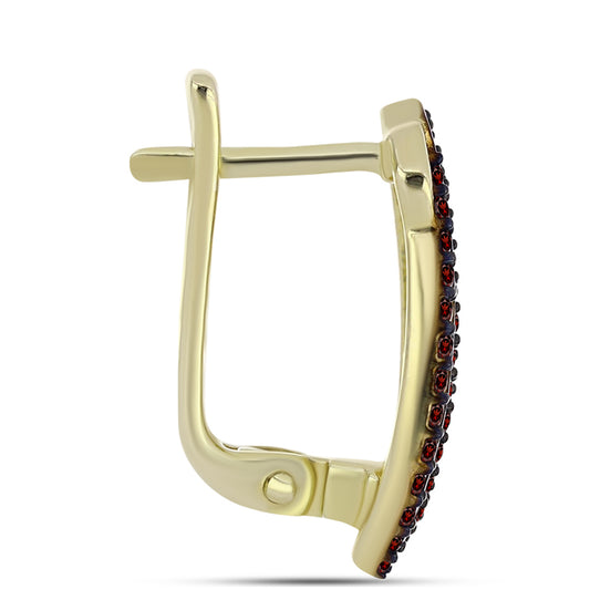 Arannyal Bevont Ezüst Fülbevaló Barton Gránáttal