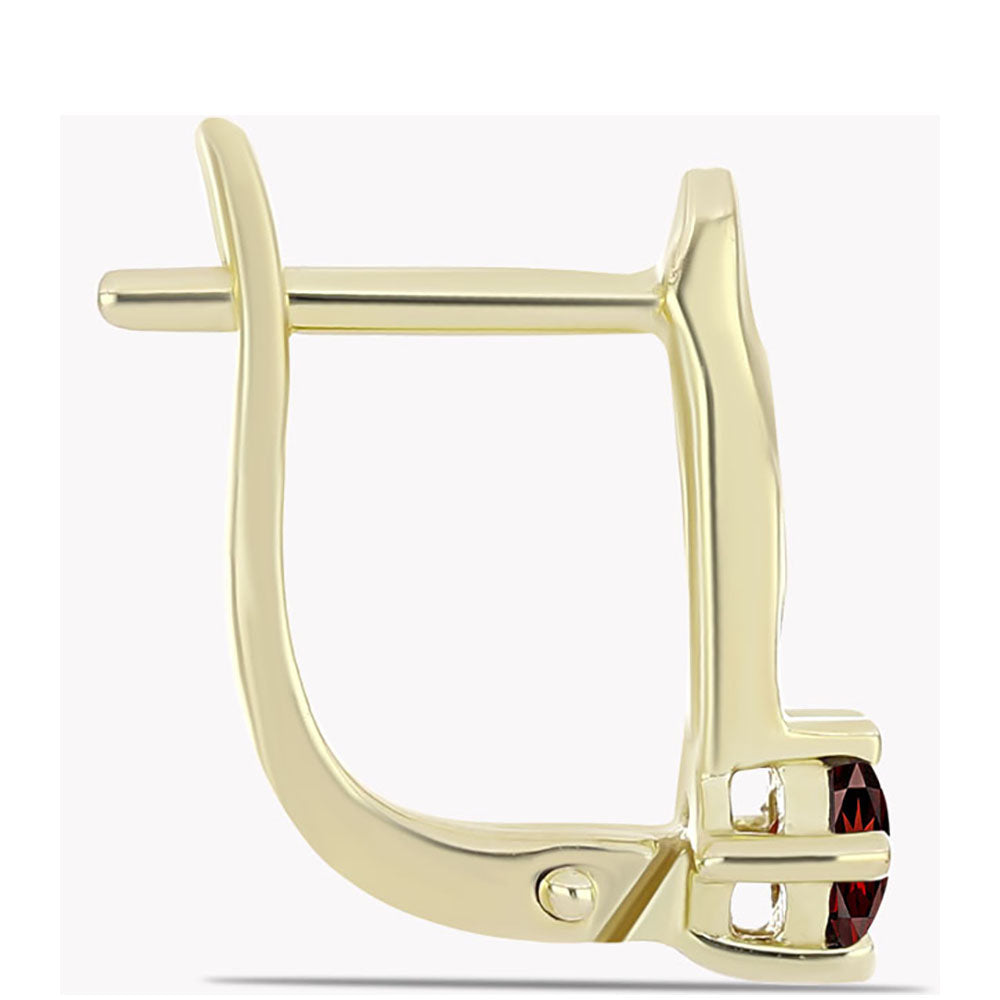 Arannyal Bevont Ezüst Fülbevaló Barton Gránáttal