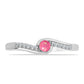 Ezüst Gyűrű Rózsaszínű Opállal és Fehér Topázzal
