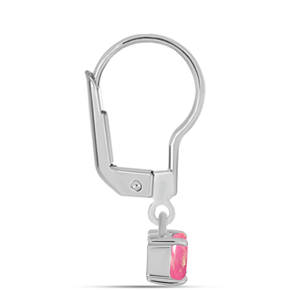 Ezüst Fülbevaló Rózsaszínű Opállal