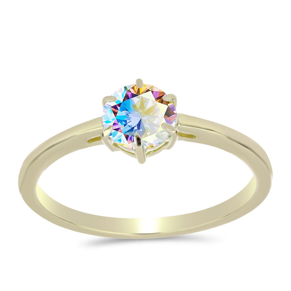 Arannyal Bevont Ezüst Gyűrű Jég Moissanite-tel