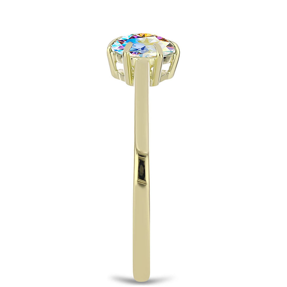 Arannyal Bevont Ezüst Gyűrű Jég Moissanite-tel