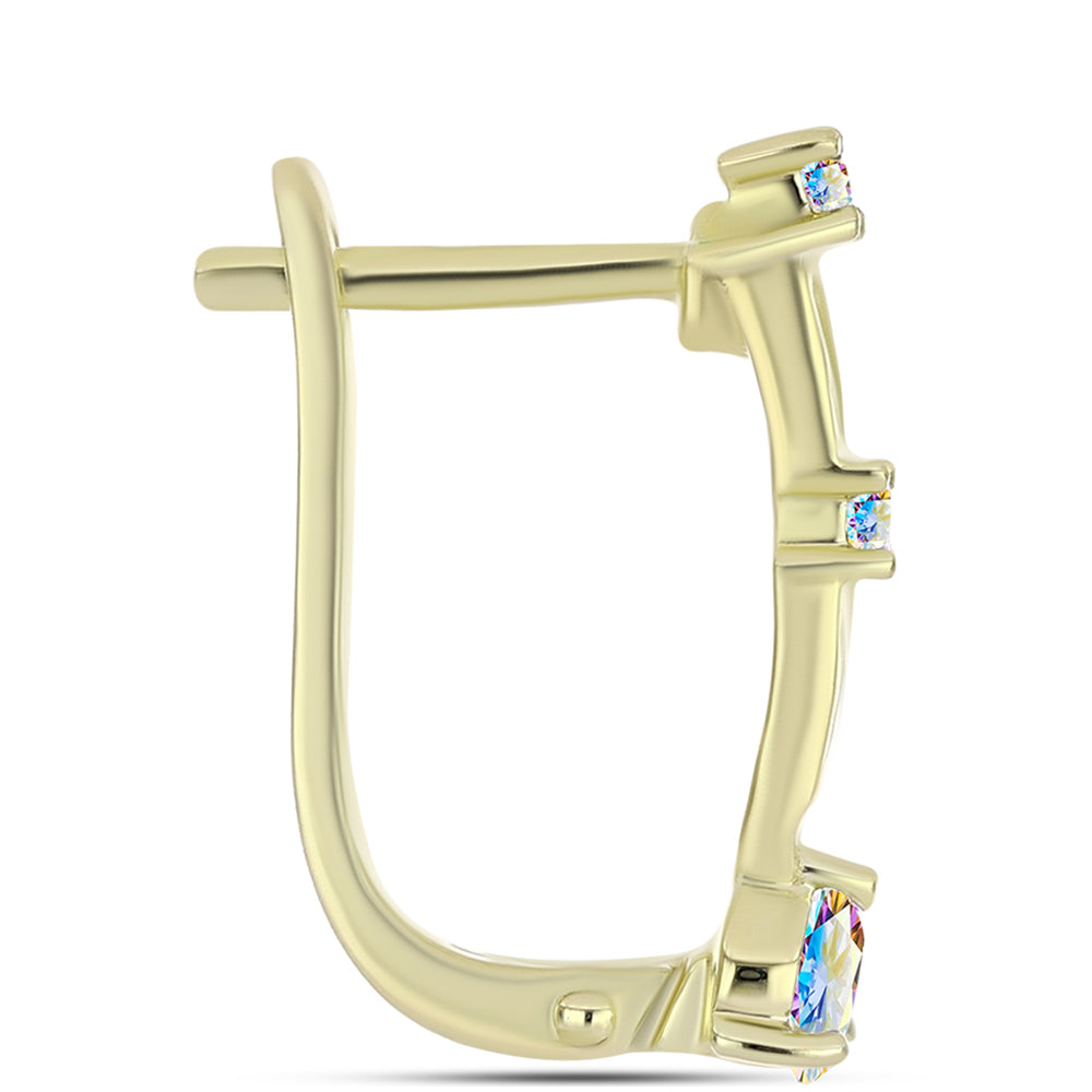 Arannyal Bevont Ezüst Fülbevaló Jég Moissanite-tel 2 