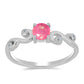 Ezüst Gyűrű Rózsaszínű Opállal és Fehér Topázzal