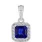 Ezüst Medál Ausztrál Kék Zafírral és Fehér Topázzal