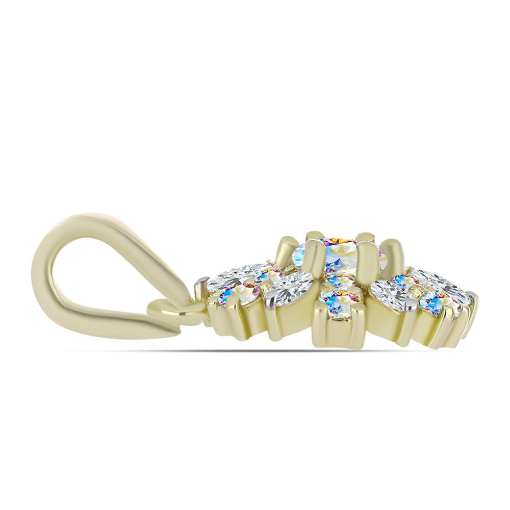 Arannyal Bevont Ezüst Medál Jég Moissanite-tel és Fehér Cirkónnal 2 