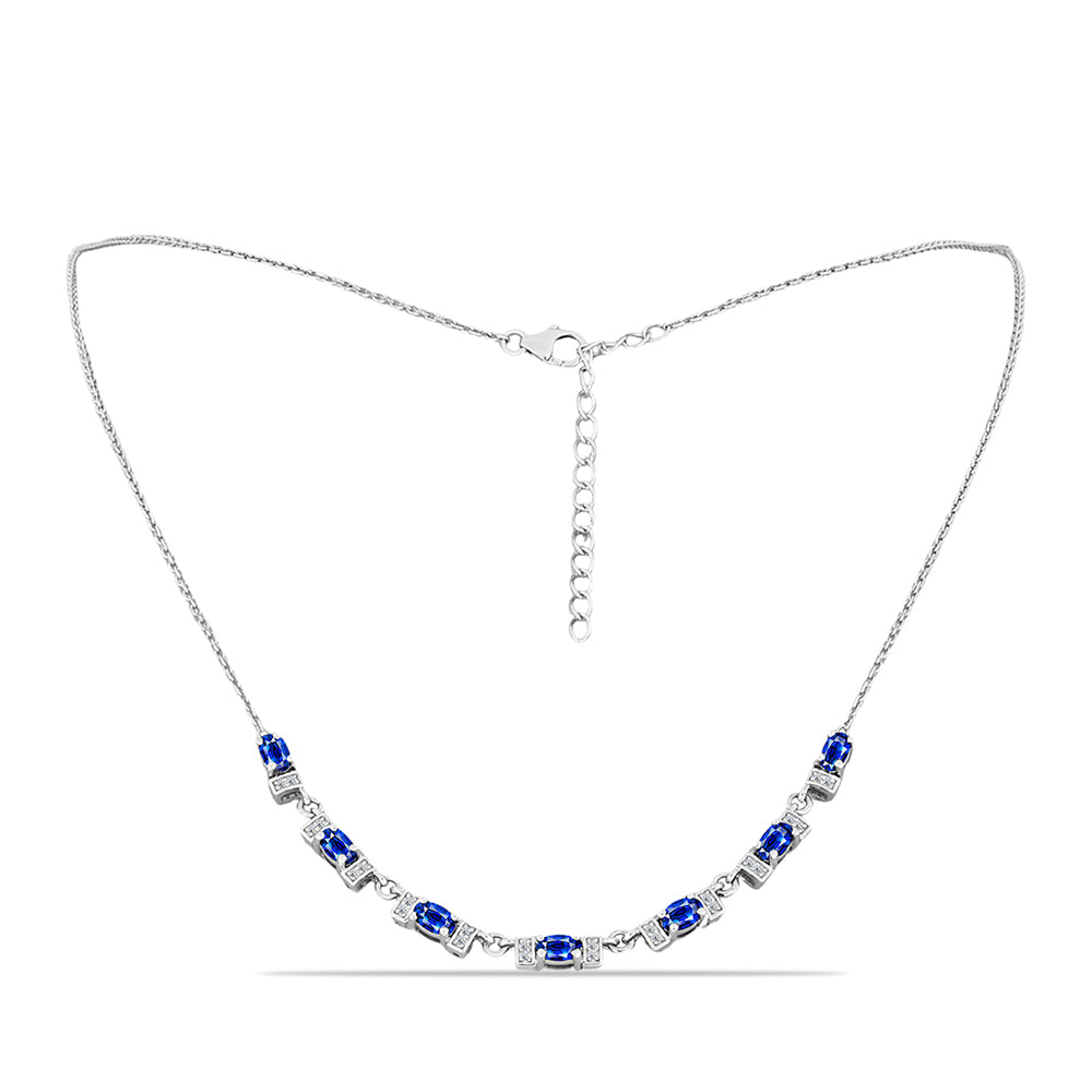 Ezüst Nyaklánc Ausztrál Kék Zafírral és Fehér Topázzal 1 