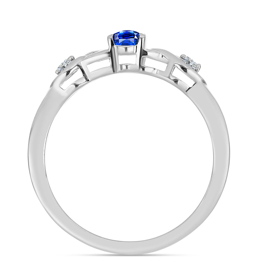 Ezüst Gyűrű Ausztrál Kék Zafírral és Fehér Topázzal