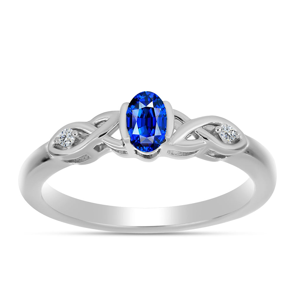 Ezüst Gyűrű Ausztrál Kék Zafírral és Fehér Topázzal 3 
