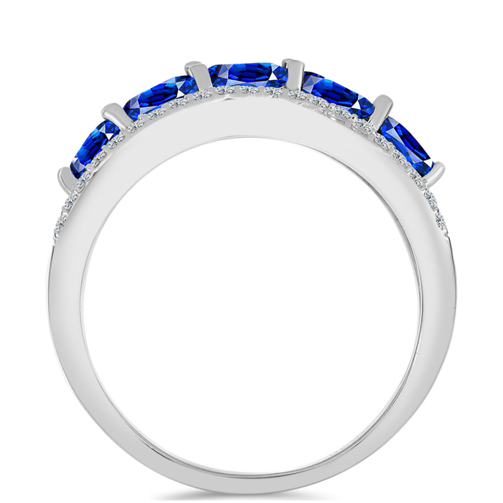 Ezüst Gyűrű Ausztrál Kék Zafírral és Fehér Topázzal 2 