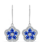Ezüst Fülbevaló Ausztrál Kék Zafírral és Fehér Topázzal
