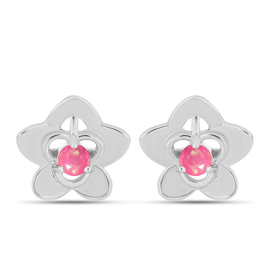 Ezüst Fülbevaló Rózsaszínű Opállal