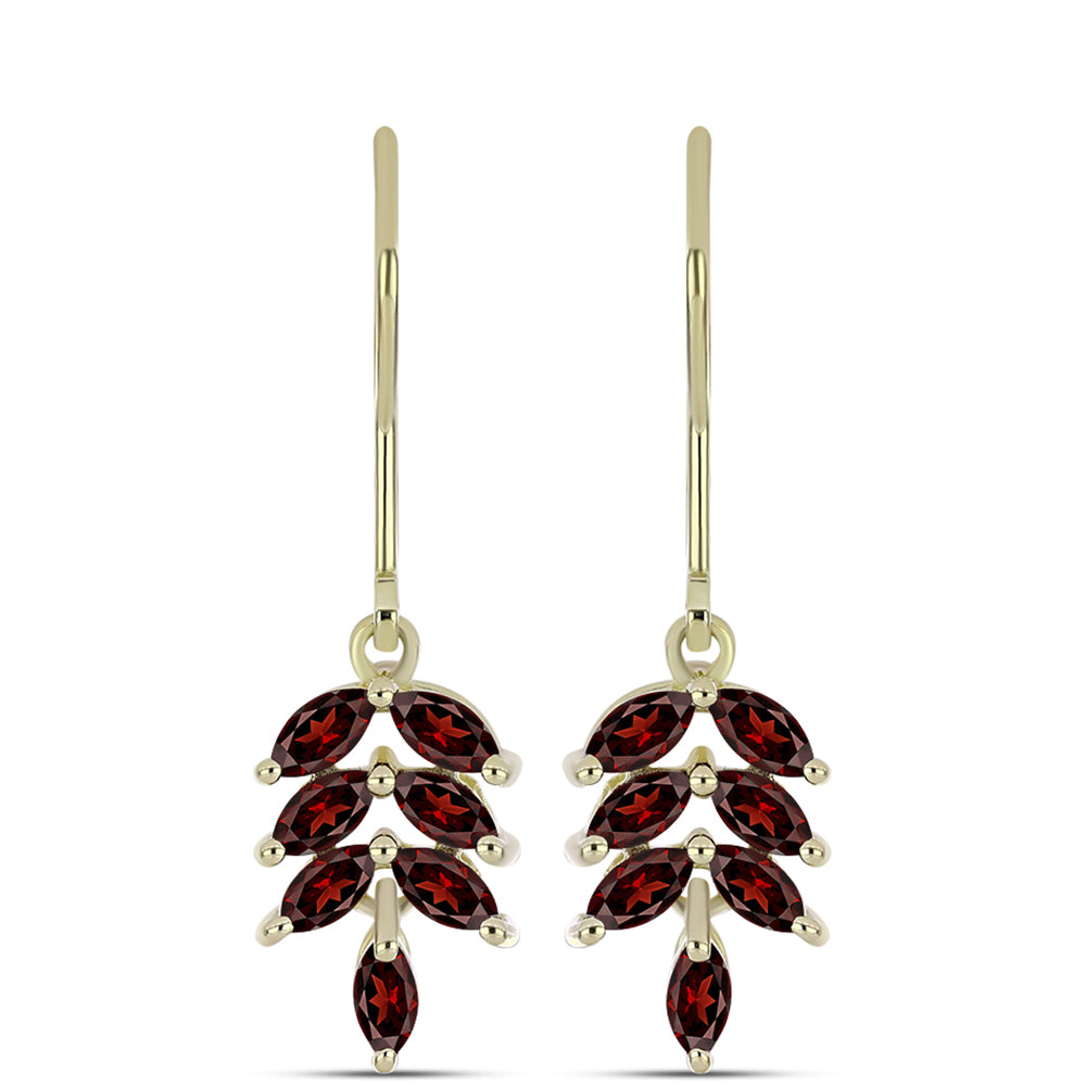 Arannyal Bevont Ezüst Fülbevaló Barton Gránáttal