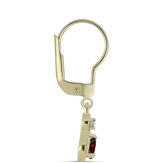 Arannyal Bevont Ezüst Fülbevaló Barton Gránáttal és Fehér Topázzal