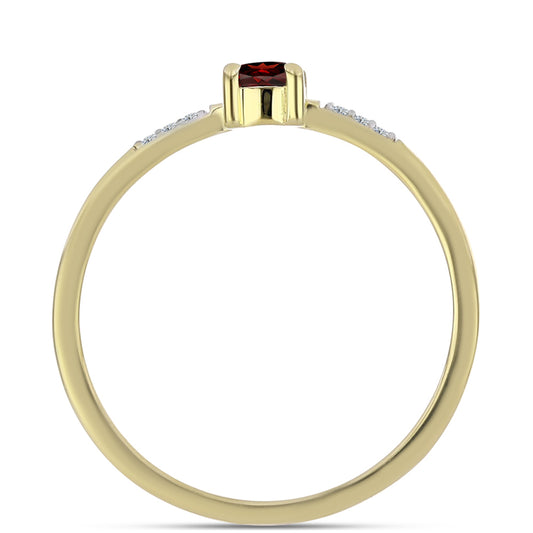 Arannyal Bevont Ezüst Gyűrű Barton Gránáttal és Fehér Topázzal