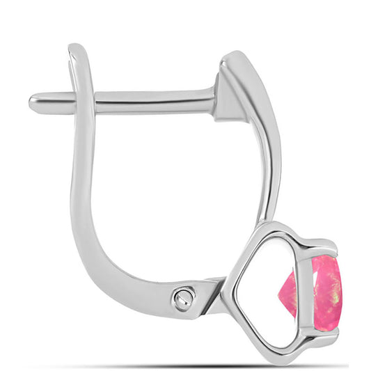 Ezüst Fülbevaló Rózsaszínű Opállal