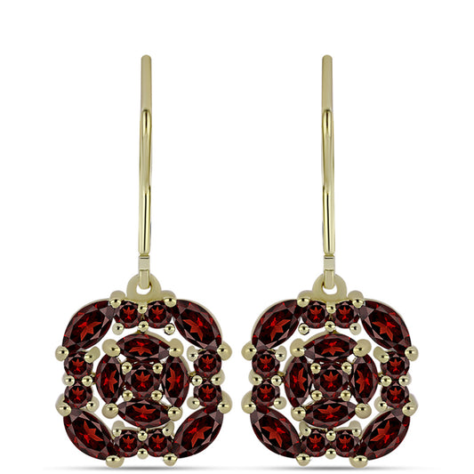 Arannyal Bevont Ezüst Fülbevaló Barton Gránáttal