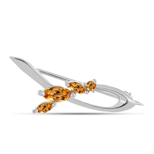 Ezüst Bross "Császársárga" Topázzal