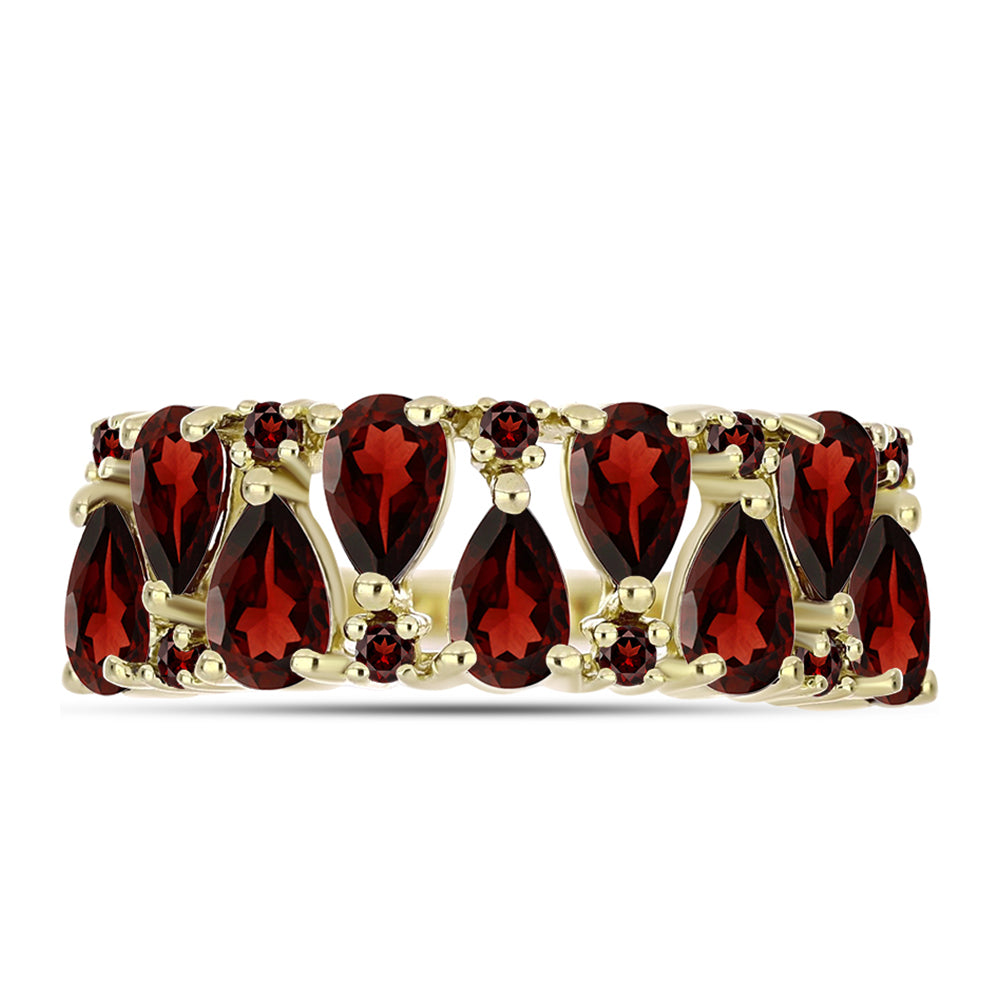 Arannyal Bevont Ezüst Gyűrű Barton Gránáttal 2 