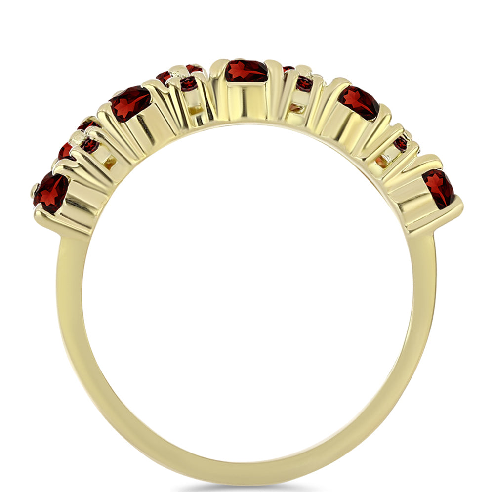 Arannyal Bevont Ezüst Gyűrű Barton Gránáttal 3 