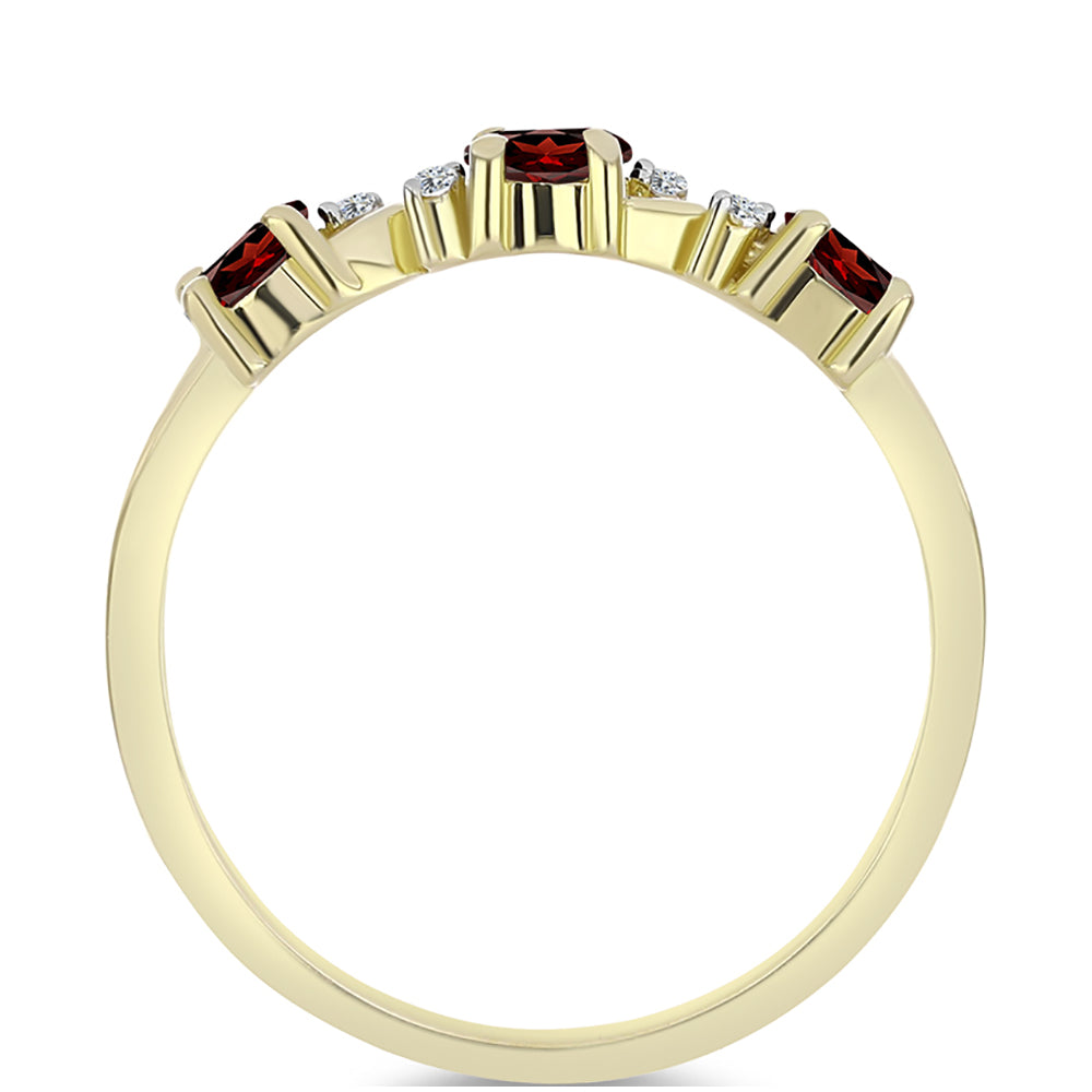 Arannyal Bevont Ezüst Gyűrű Barton Gránáttal és Fehér Topázzal 3 