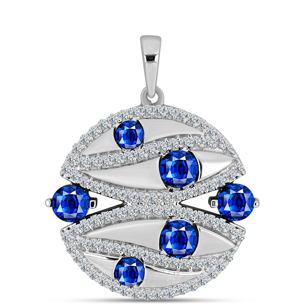 Ezüst Medál Ausztrál Kék Zafírral és Fehér Topázzal 1 