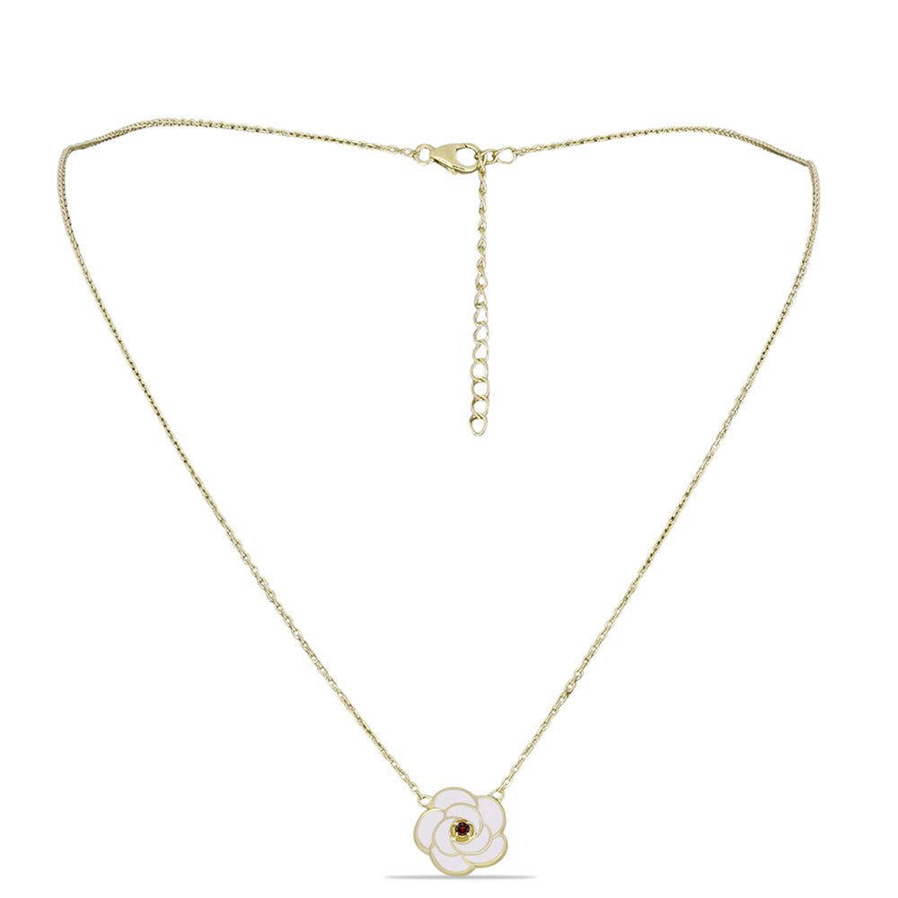 Arannyal Bevont Ezüst Nyaklánc Barton Gránáttal