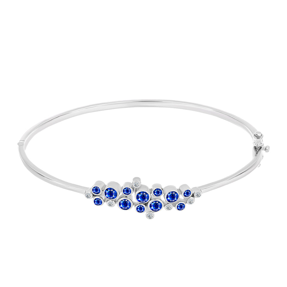 Ezüst Karperec Ausztrál Kék Zafírral és Fehér Topázzal