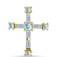 Kereszt Arannyal Bevont Ezüst Medál Jég Moissanite-tel és Fehér Cirkónnal