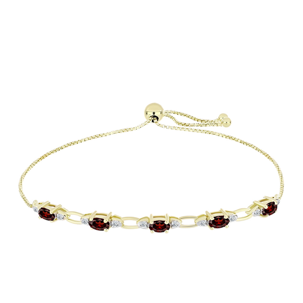 Arannyal Bevont Ezüst Karkötő Barton Gránáttal és Fehér Topázzal 1 