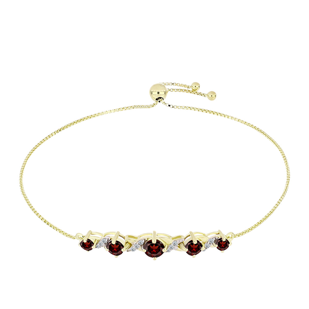 Arannyal Bevont Ezüst Karkötő Barton Gránáttal és Fehér Topázzal 1 
