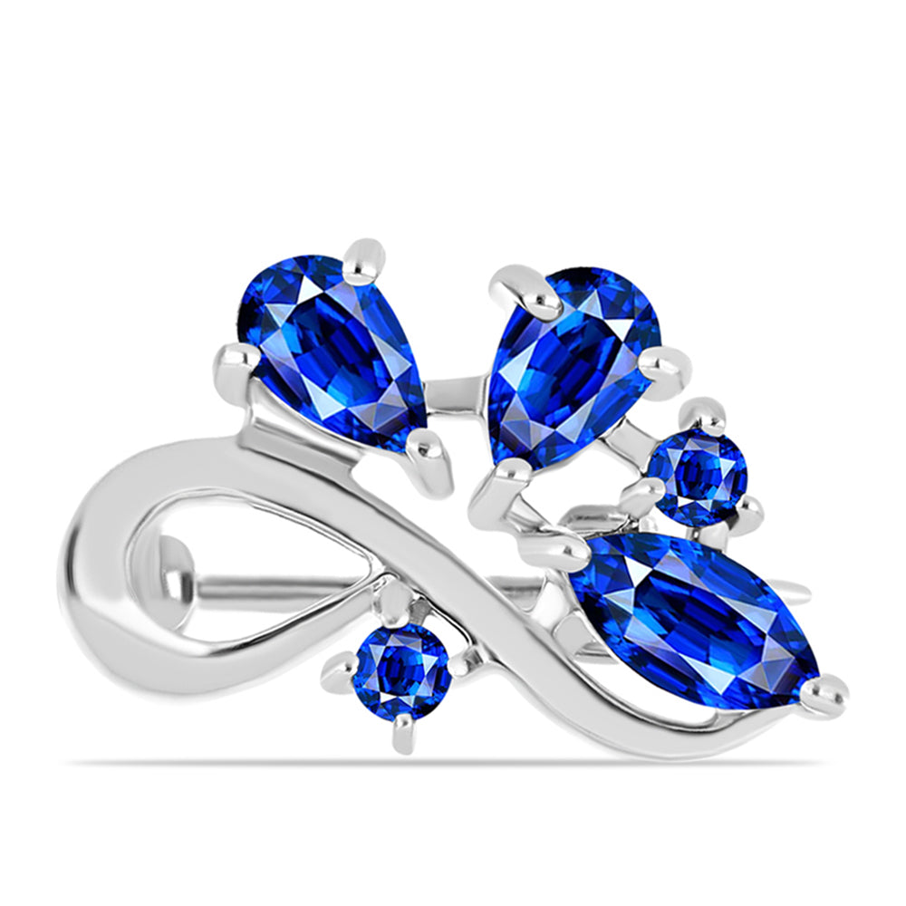 Ezüst Bross Ausztrál Kék Zafírral