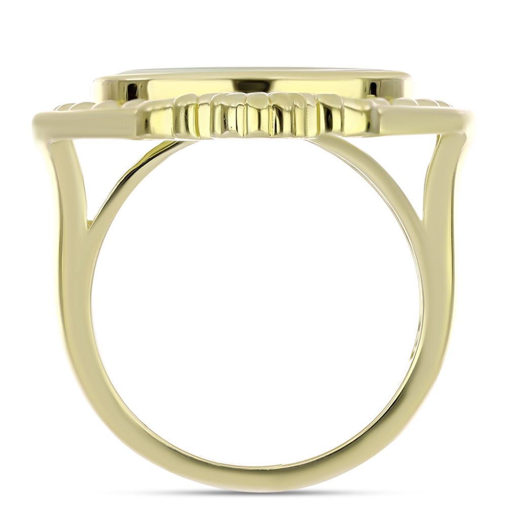 Arannyal Bevont Ezüst Gyűrű Gyöngyházzal