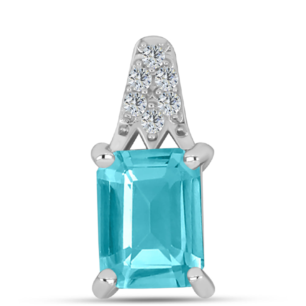 Ezüst Medál Paraiba Kvarccal és Fehér Topázzal