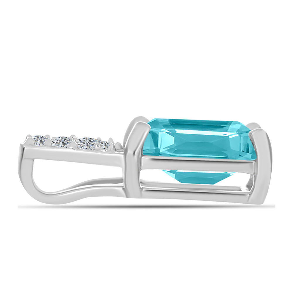 Ezüst Medál Paraiba Kvarccal és Fehér Topázzal 2 