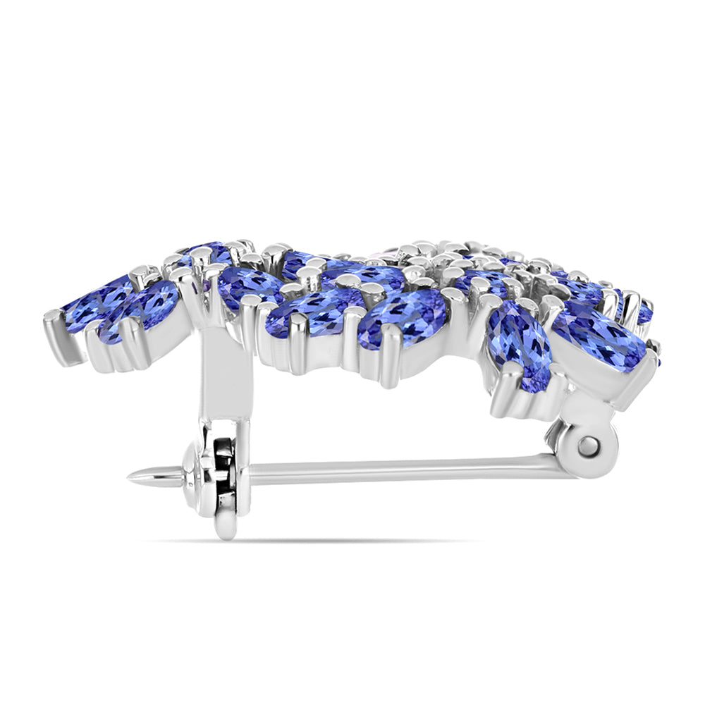 Ezüst Bross "AAA" Osztályú Tanzanittal 2 