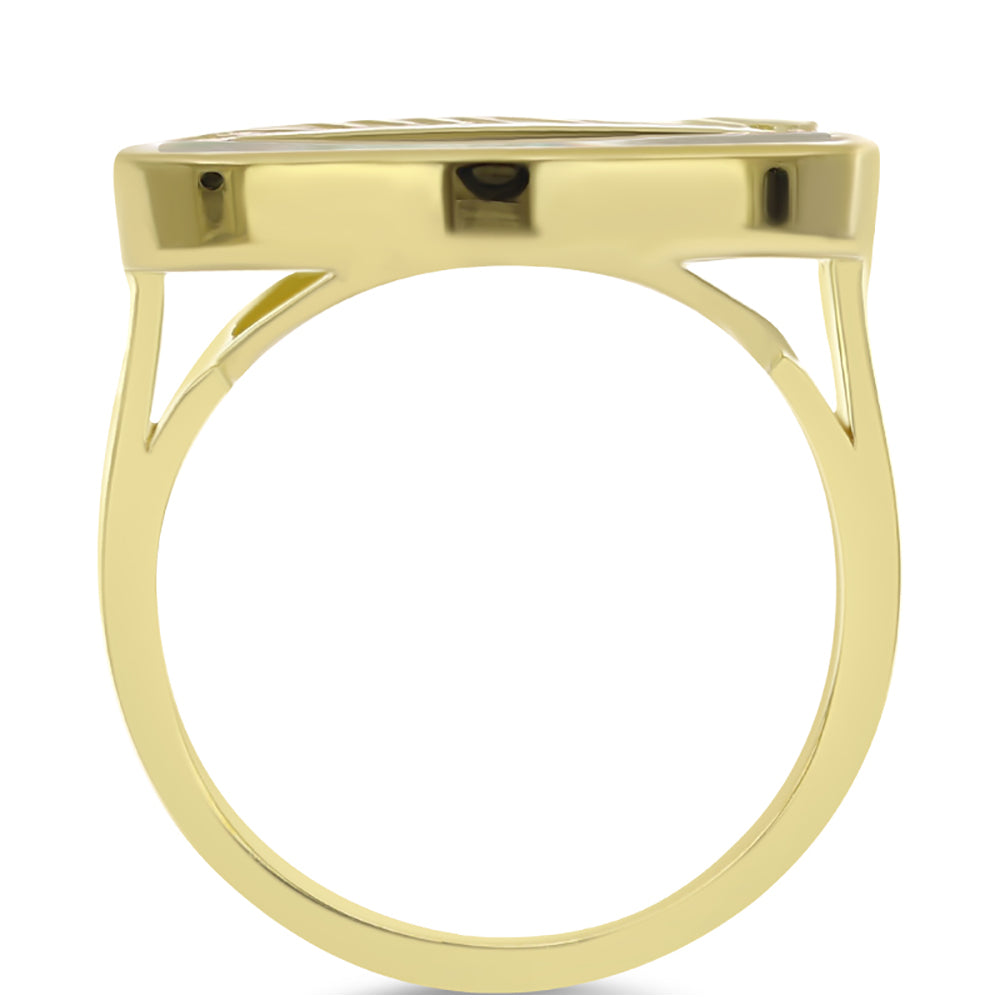 Arannyal Bevont Ezüst Gyűrű Gyöngyházzal 2 